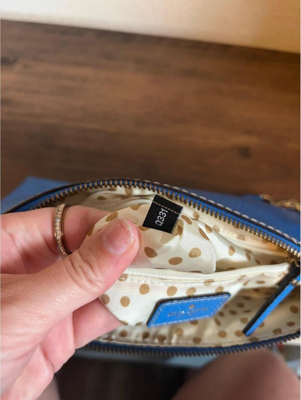 Kate Spade Wellesley Byrd Leather Purse Blue. Some normal wear on the bottom but - Picture 6 of 9